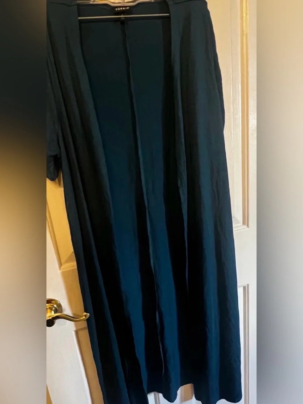 Torrid Long Open Duster Cardigan Lightweight Sweater Teal Blue Size Large GUC